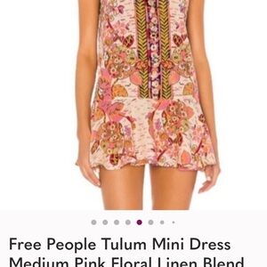 Free People NWT Pink and Orange Floral Mini Dress